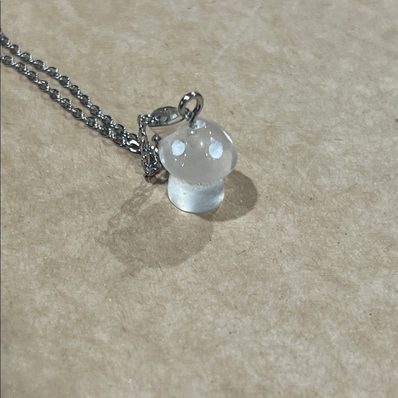 Clear Mushroom Pendant Necklace - Picture 1 of 5